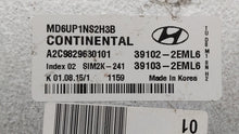 2014-2016 Hyundai Elantra PCM Engine Control Computer ECU ECM PCU OEM P/N:39102-2EML6 39103-2EML6 Fits Fits 2014 2015 2016 OEM Used Auto Parts - Oemusedautoparts1.com 