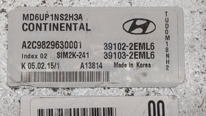 2014-2016 Hyundai Elantra PCM Engine Control Computer ECU ECM PCU OEM P/N:39102-2EML6 39103-2EML6 Fits Fits 2014 2015 2016 OEM Used Auto Parts - Oemusedautoparts1.com 