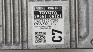 2016-2017 Toyota Camry PCM Engine Control Computer ECU ECM PCU OEM P/N:89661-06T21 89661-06T22 Fits Fits 2016 2017 OEM Used Auto Parts - Oemusedautoparts1.com 