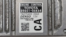 2012-2014 Toyota Camry PCM Engine Control Computer ECU ECM PCU OEM P/N:89661-06K63 89661-06K84 Fits Fits 2012 2013 2014 OEM Used Auto Parts