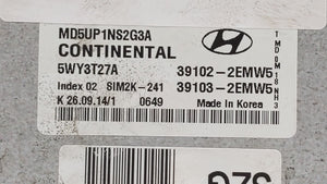 2015 Hyundai Elantra PCM Engine Control Computer ECU ECM PCU OEM P/N:39102-2EMW5 39103-2EMW5 Fits OEM Used Auto Parts - Oemusedautoparts1.com