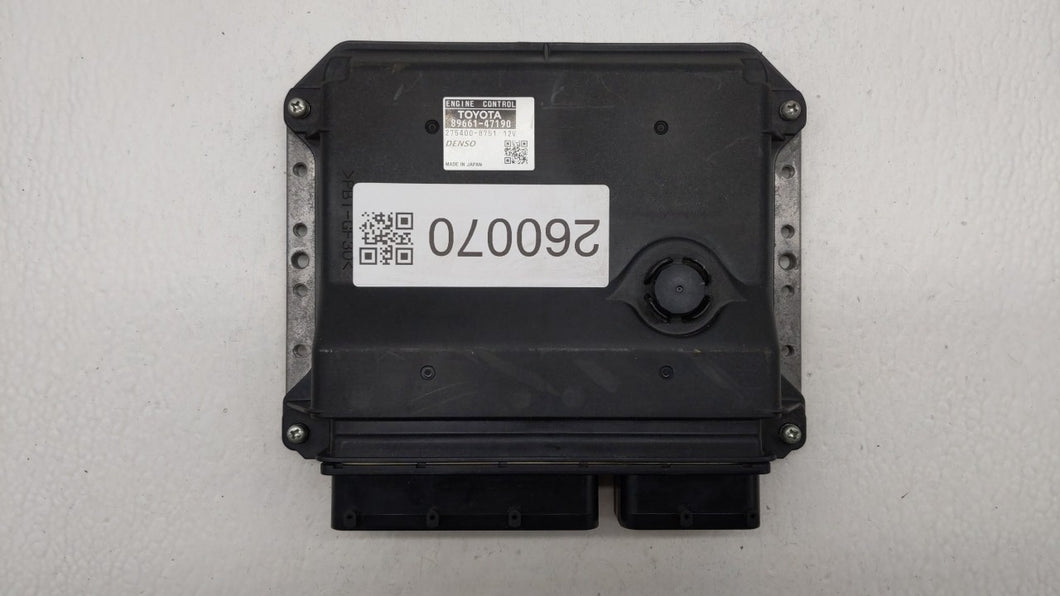 2012-2013 Toyota Prius PCM Engine Control Computer ECU ECM PCU OEM P/N:89661-47190 89661-47191 Fits Fits 2012 2013 OEM Used Auto Parts - Oemusedautoparts1.com