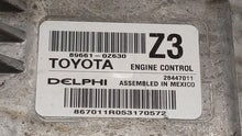 2015 Toyota Corolla PCM Engine Control Computer ECU ECM PCU OEM P/N:89661-0Z630 89661-0Z631 Fits OEM Used Auto Parts - Oemusedautoparts1.com