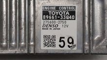 2015 Lexus Es300h PCM Engine Control Computer ECU ECM PCU OEM P/N:89661-33Q40 Fits OEM Used Auto Parts - Oemusedautoparts1.com