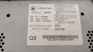 2001-2005 Mercedes-Benz C240 Radio AM FM Cd Player Receiver Replacement P/N:2038273942 203 827 39 42 Fits OEM Used Auto Parts