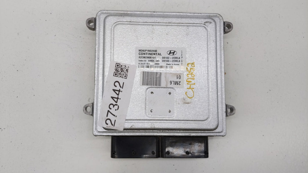 2014-2016 Hyundai Elantra PCM Engine Control Computer ECU ECM PCU OEM P/N:39102-2EML6 39103-2EML6 Fits Fits 2014 2015 2016 OEM Used Auto Parts - Oemusedautoparts1.com