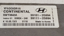 2011-2014 Hyundai Sonata PCM Engine Control Computer ECU ECM PCU OEM P/N:39101-2G692 39111-2G690 Fits Fits 2011 2012 2013 2014 OEM Used Auto Parts - Oemusedautoparts1.com