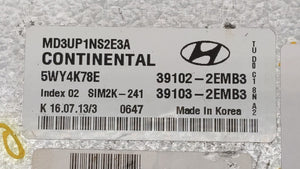 2011-2013 Hyundai Elantra PCM Engine Control Computer ECU ECM PCU OEM P/N:39103-2EMB2 39102-2EMB2 Fits Fits 2011 2012 2013 OEM Used Auto Parts - Oemusedautoparts1.com