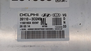 2014-2016 Kia Cadenza PCM Engine Control Computer ECU ECM PCU OEM P/N:39110-3CGN5 Fits Fits 2014 2015 2016 OEM Used Auto Parts - Oemusedautoparts1.com