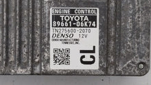 2012-2014 Toyota Camry PCM Engine Control Computer ECU ECM PCU OEM P/N:89661-06K63 89661-06K84 Fits Fits 2012 2013 2014 OEM Used Auto Parts - Oemusedautoparts1.com