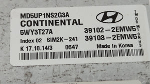 2014-2016 Hyundai Elantra PCM Engine Control Computer ECU ECM PCU OEM P/N:39103-2EMW5 39102-2EMW5 Fits Fits 2014 2015 2016 OEM Used Auto Parts - Oemusedautoparts1.com