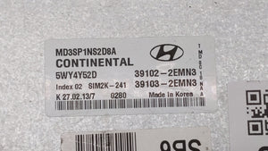 2011-2013 Hyundai Elantra PCM Engine Control Computer ECU ECM PCU OEM P/N:39102-2EMN2 39103-2EMN2 Fits Fits 2011 2012 2013 OEM Used Auto Parts - Oemusedautoparts1.com