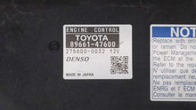 2014-2015 Toyota Prius PCM Engine Control Computer ECU ECM PCU OEM P/N:89661-47600 89661-47560 Fits Fits 2014 2015 OEM Used Auto Parts