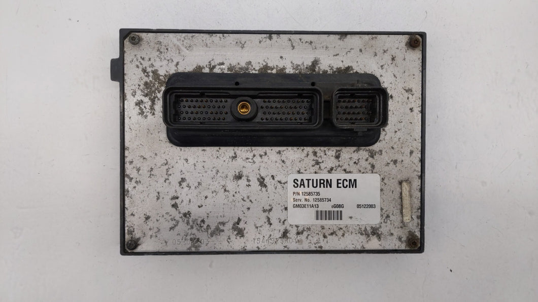 2003 Saturn Ion PCM Engine Control Computer ECU ECM PCU OEM P/N:12585735 12580204 Fits OEM Used Auto Parts - Oemusedautoparts1.com