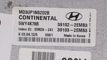 2011-2013 Hyundai Elantra PCM Engine Control Computer ECU ECM PCU OEM P/N:39102-2EMN2 39103-2EMN2 Fits Fits 2011 2012 2013 OEM Used Auto Parts - Oemusedautoparts1.com