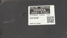 2010 Toyota Prius PCM Engine Control Computer ECU ECM PCU OEM P/N:89661-47261 89661-47262 Fits OEM Used Auto Parts - Oemusedautoparts1.com