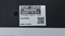 2014 Toyota Prius PCM Engine Control Computer ECU ECM PCU OEM P/N:89661-47590 Fits OEM Used Auto Parts - Oemusedautoparts1.com