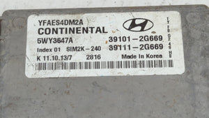 2011-2014 Hyundai Sonata PCM Engine Control Computer ECU ECM PCU OEM P/N:39111-2G669 39101-2G667 Fits Fits 2011 2012 2013 2014 OEM Used Auto Parts - Oemusedautoparts1.com