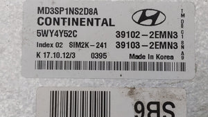 2011-2013 Hyundai Elantra PCM Engine Control Computer ECU ECM PCU OEM P/N:39102-2EMN2 39103-2EMN2 Fits Fits 2011 2012 2013 OEM Used Auto Parts - Oemusedautoparts1.com 