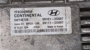 2011-2014 Hyundai Sonata PCM Engine Control Computer ECU ECM PCU OEM P/N:39111-2G669 39101-2G667 Fits Fits 2011 2012 2013 2014 OEM Used Auto Parts - Oemusedautoparts1.com 