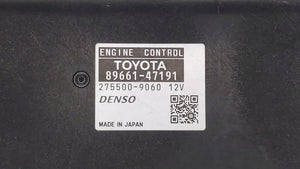 2012-2013 Toyota Prius PCM Engine Control Computer ECU ECM PCU OEM P/N:89661-47191 89661-47190 Fits Fits 2012 2013 OEM Used Auto Parts - Oemusedautoparts1.com 