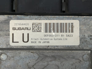 2016 Subaru Wrx Sti PCM Engine Control Computer ECU ECM PCU OEM P/N:22765AH620 Fits OEM Used Auto Parts