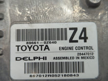 2016 Toyota Corolla PCM Engine Control Computer ECU ECM PCU OEM P/N:89661-0Z630 89661-0Z621 Fits OEM Used Auto Parts