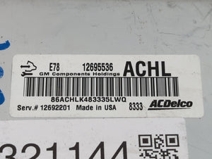 2017-2018 Chevrolet Trax PCM Engine Control Computer ECU ECM PCU OEM P/N:12679097 12692201, 12685936 Fits Fits 2017 2018 2019 OEM Used Auto Parts