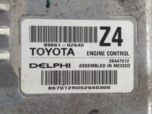 2016 Toyota Corolla PCM Engine Control Computer ECU ECM PCU OEM P/N:89661-0Z640 Fits OEM Used Auto Parts