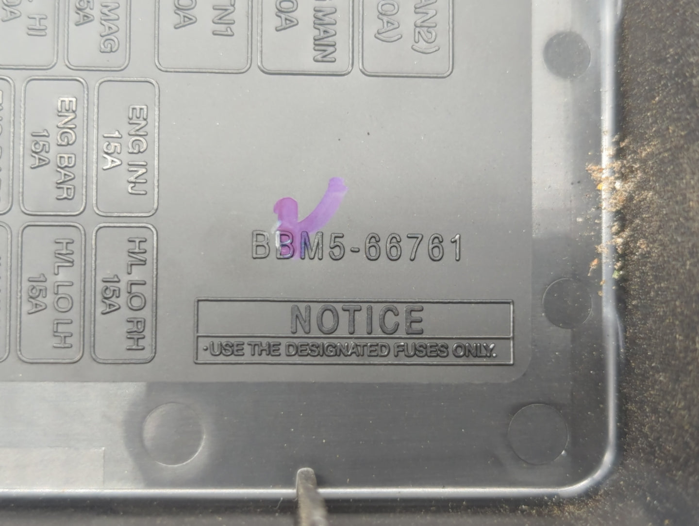 2010 Mazda 3 Fusebox Fuse Box Panel Relay Module P/N:BBM5-66761 BBM6-66791 Fits OEM Used Auto Parts - Oemusedautoparts1.com