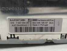 2007 Audi A4 Quattro Radio AM FM Cd Player Receiver Replacement P/N:8E0 035 195 AF 7 646 019 380 Fits OEM Used Auto Parts