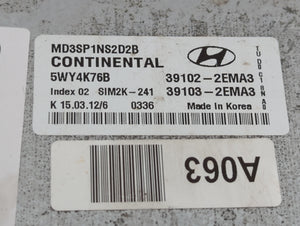 2011-2013 Hyundai Elantra PCM Engine Control Computer ECU ECM PCU OEM P/N:39102-2EMN2 39103-2EMN2 Fits Fits 2011 2012 2013 OEM Used Auto Parts