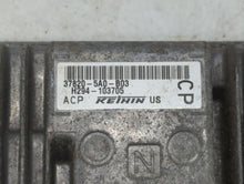 2016-2017 Honda Accord PCM Engine Control Computer ECU ECM PCU OEM P/N:37820-5A0-B03 Fits Fits 2016 2017 OEM Used Auto Parts