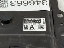 2016 Subaru Legacy PCM Engine Control Computer ECU ECM PCU OEM P/N:22765AJ14A Fits OEM Used Auto Parts