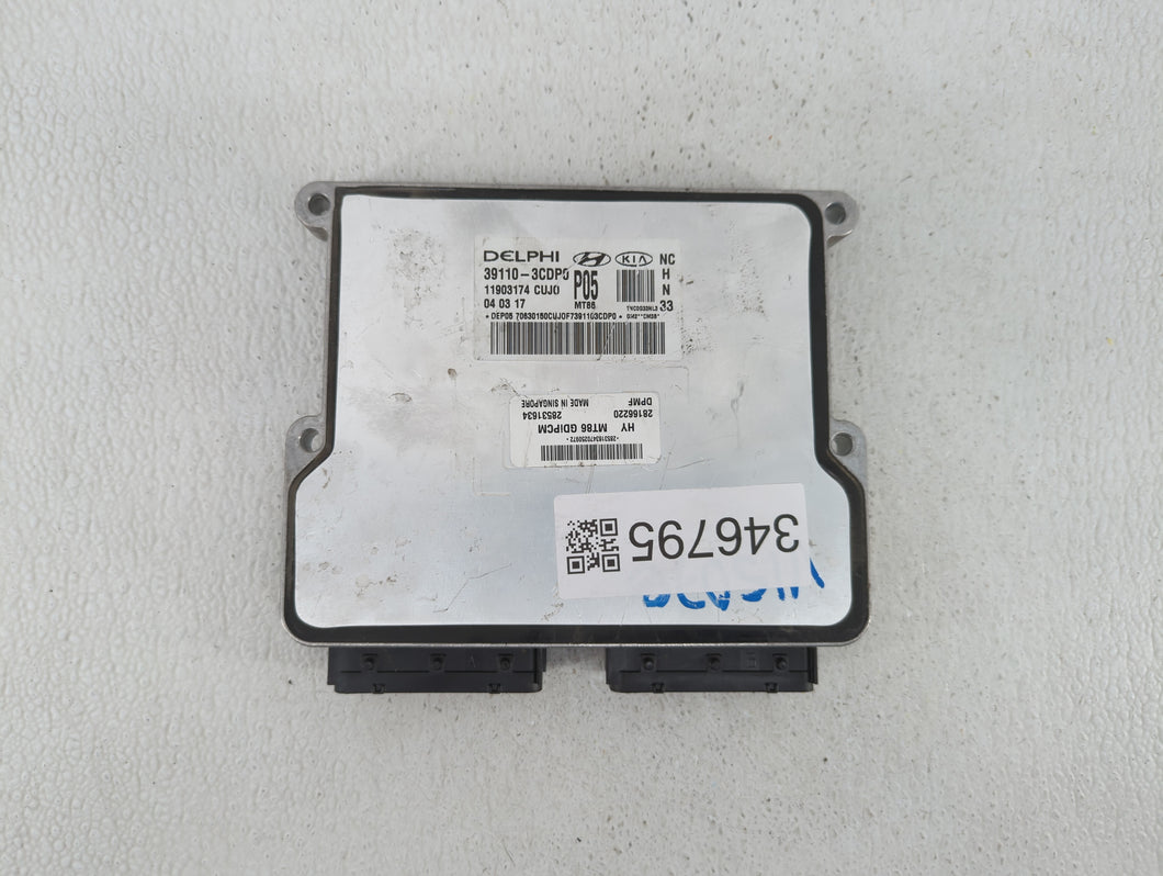 2017-2018 Hyundai Santa Fe PCM Engine Control Computer ECU ECM PCU OEM P/N:39110-3CDP0 39100-3CDP1 Fits Fits 2017 2018 OEM Used Auto Parts