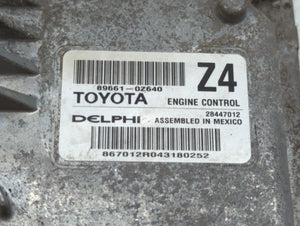 2015 Toyota Corolla PCM Engine Control Computer ECU ECM PCU OEM P/N:89661-0Z640 Fits OEM Used Auto Parts