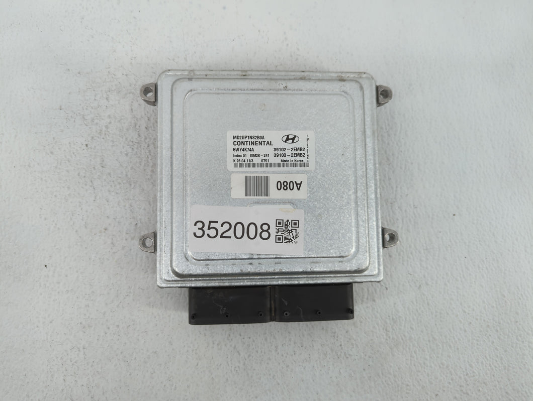 2011-2013 Hyundai Elantra PCM Engine Control Computer ECU ECM PCU OEM P/N:39103-2EMB2 39102-2EMB2 Fits Fits 2011 2012 2013 OEM Used Auto Parts