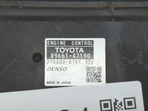 2012-2013 Toyota Prius PCM Engine Control Computer ECU ECM PCU OEM P/N:89661-47191 89661-47190 Fits Fits 2012 2013 OEM Used Auto Parts