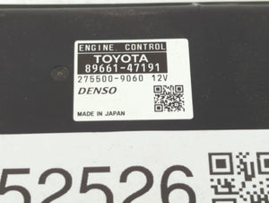 2012-2013 Toyota Prius PCM Engine Control Computer ECU ECM PCU OEM P/N:89661-47191 89661-47190 Fits Fits 2012 2013 OEM Used Auto Parts