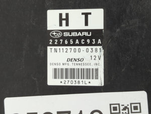 2011 Subaru Legacy PCM Engine Control Computer ECU ECM PCU OEM P/N:22765AC93A 22765AB07B, 22765AB07A, 22765AC93B Fits OEM Used Auto Parts