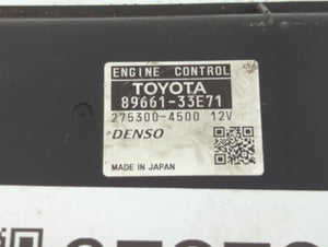 2008-2009 Lexus Es350 PCM Engine Control Computer ECU ECM PCU OEM P/N:89661-33E71 89661-33E70 Fits Fits 2008 2009 OEM Used Auto Parts