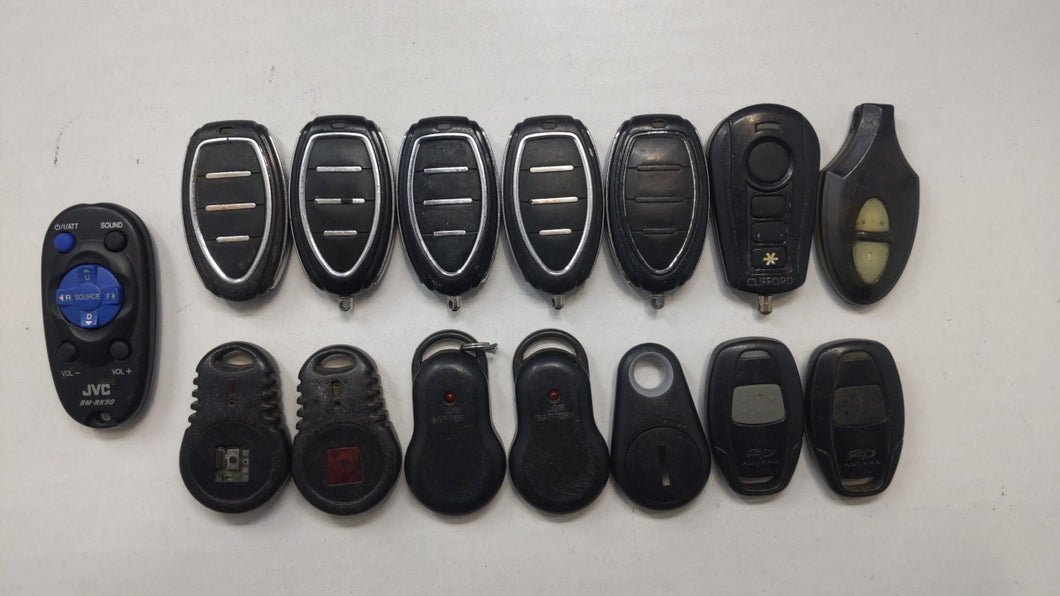 Lot of 15 Aftermarket Mixed Models Keyless Entry Remote Fob MIXED FCC IDS