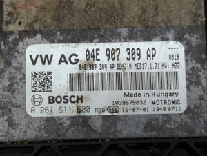 2016-2017 Volkswagen Jetta PCM Engine Control Computer ECU ECM PCU OEM P/N:04E 907 309 EE 04E907309EE Fits Fits 2016 2017 OEM Used Auto Parts