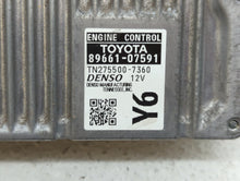 2013-2014 Toyota Avalon PCM Engine Control Computer ECU ECM PCU OEM P/N:89661-07590 89661-07591 Fits Fits 2013 2014 OEM Used Auto Parts