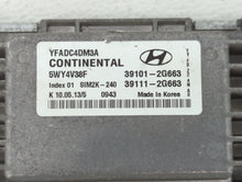 2011-2014 Hyundai Sonata PCM Engine Control Computer ECU ECM PCU OEM P/N:39111-2G663 39101-2G663 Fits Fits 2011 2012 2013 2014 OEM Used Auto Parts