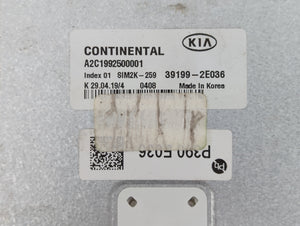 2019 Kia Forte PCM Engine Control Computer ECU ECM PCU OEM P/N:39199-2E036 Fits OEM Used Auto Parts