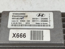 2011 Hyundai Sonata PCM Engine Control Computer ECU ECM PCU OEM P/N:39111-2G666 39101-2G666 Fits Fits 2009 OEM Used Auto Parts