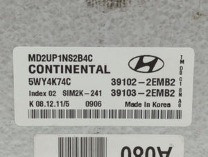 2011-2013 Hyundai Elantra PCM Engine Control Computer ECU ECM PCU OEM P/N:39102-2EMB3 39102-2EMB2 Fits Fits 2011 2012 2013 OEM Used Auto Parts