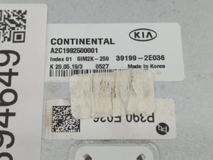 2020 Kia Forte PCM Engine Control Computer ECU ECM PCU OEM P/N:39199-2E036 Fits OEM Used Auto Parts