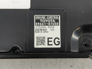 2016 Toyota Prius PCM Engine Control Computer ECU ECM PCU OEM P/N:89661-47650 Fits OEM Used Auto Parts